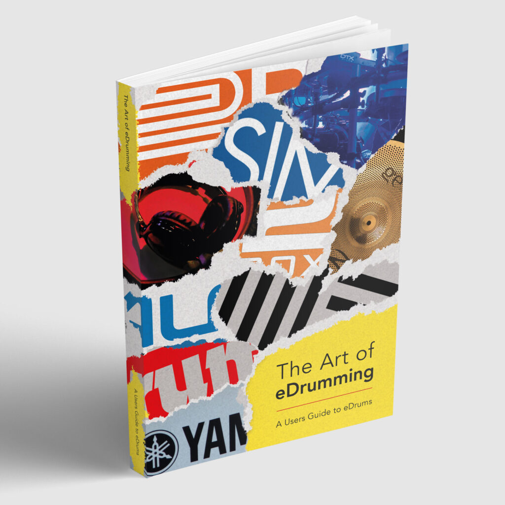 The Art of Electronic Drumming book cover featuring names of the most popular eDrum manufacturers and music software developers.
